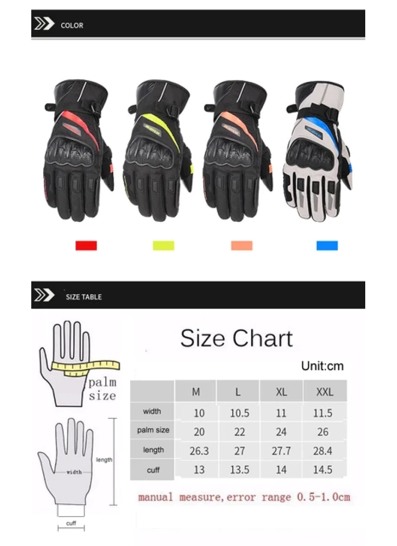 Scoyco MC83 WaterProof Kışlık Motosiklet Eldiveni Silecekli (Turuncu)