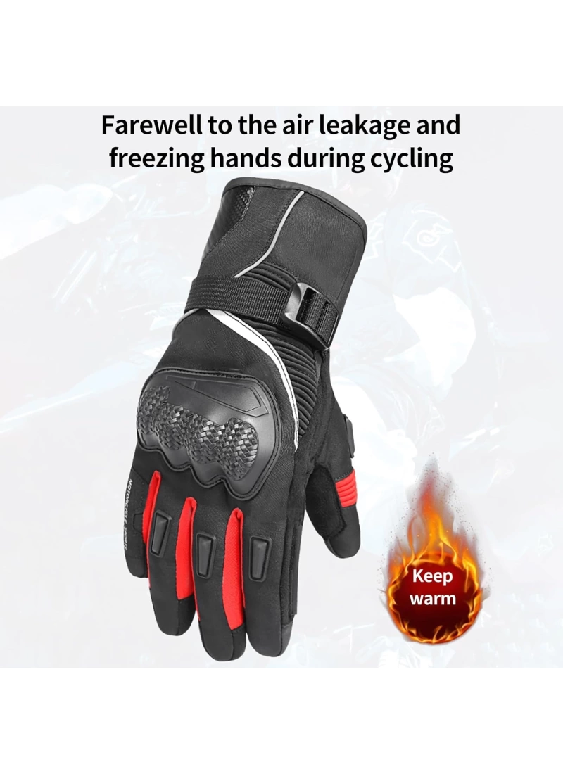 Scoyco MC83 WaterProof Kışlık Motosiklet Eldiveni Silecekli (Kırmızı)