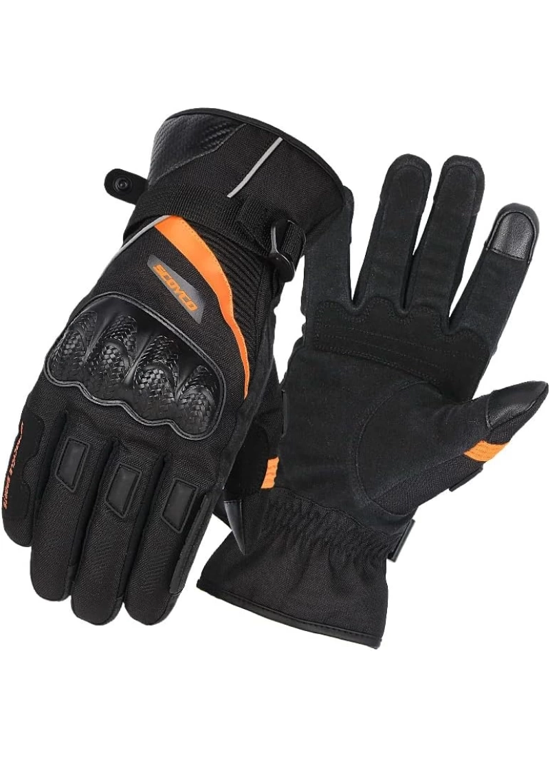 Scoyco MC83 WaterProof Kışlık Motosiklet Eldiveni Silecekli (Turuncu)