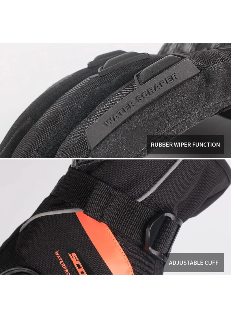 Scoyco MC83 WaterProof Kışlık Motosiklet Eldiveni Silecekli (Turuncu)
