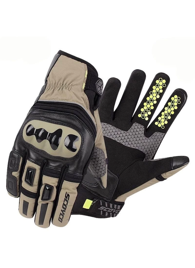 Scoyco MC94 Kışlık Waterproof Korumalı Motosiklet Eldiveni (Siyah-Haki)