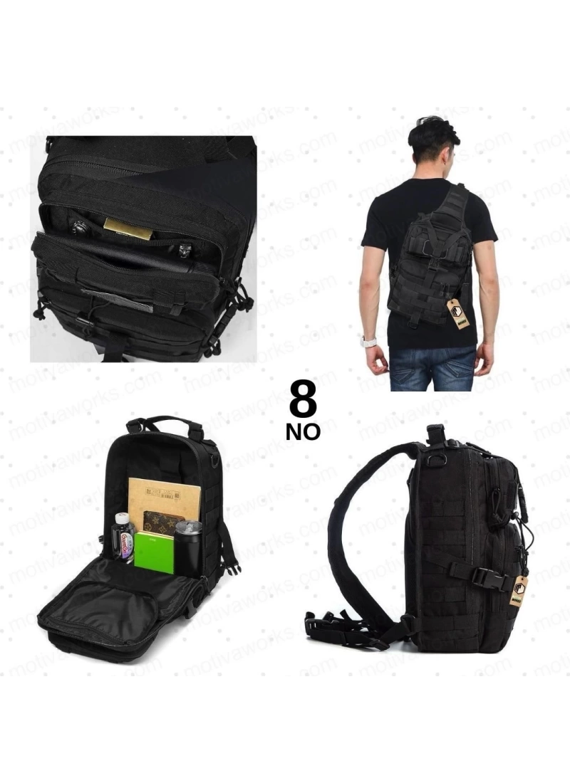 35CM Siyah 20 LT Taktik Omuz Çantası 14inc NO8