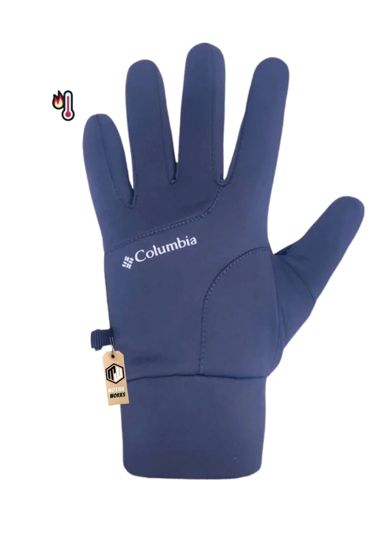 Softshell Unisex Oversize Mavi Bisiklet, Motosiklet Eldiven Dokunmatik Kışlık Suya Dayanıklı, Polarlı, Kaymaz Avuçiçi