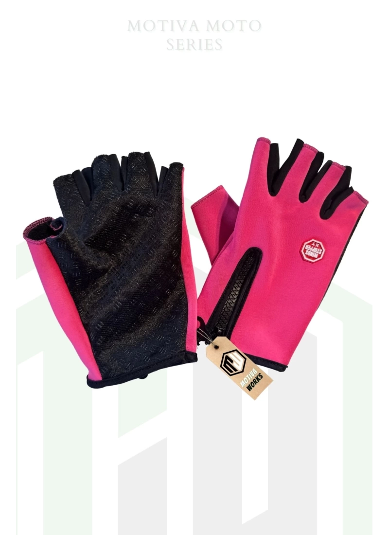 Spor Pembe Bisiklet, Motosiklet, Yarım Eldiven İçi Polar Kaymaz Kadın