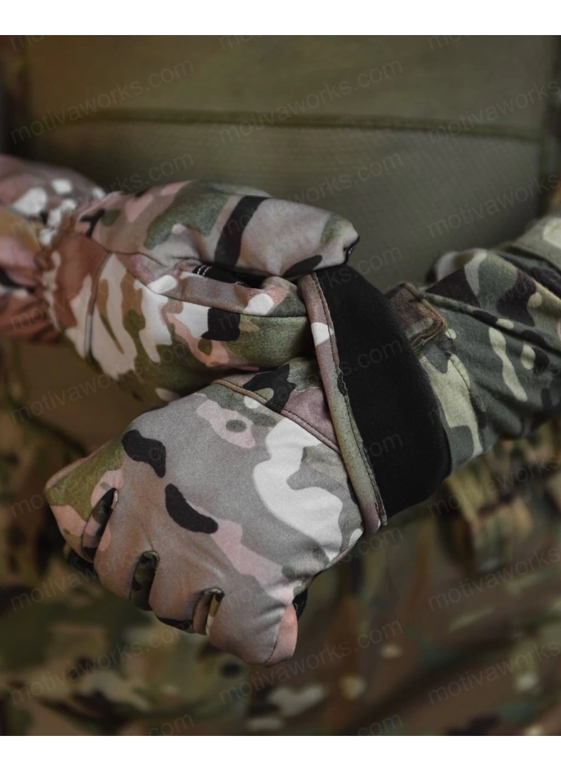 Su Geçirmez Softshell Multicam Motosiklet Taktik Askeri Spor Kışlık Kar Balıkçı Eldiveni