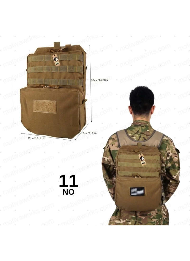 38CM Taktik Çöl Desert Molle Yelek Montajlı Çanta NO11