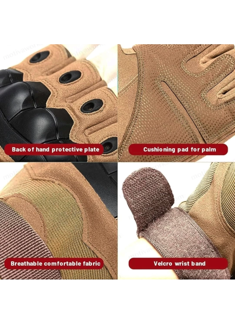 Taktik Combat Desert FlexShield 511 Model Motosiklet Operasyon Outdoor Sport Korumalı Yarım Parmaksız Eldiven