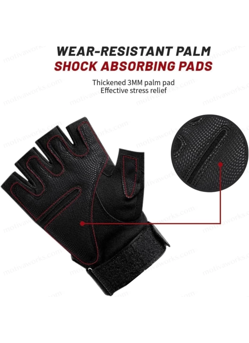 Taktik Combat Siyah FlexShield 511 Model Motosiklet Operasyon Outdoor Sport Korumalı Yarım Parmaksız Eldiven