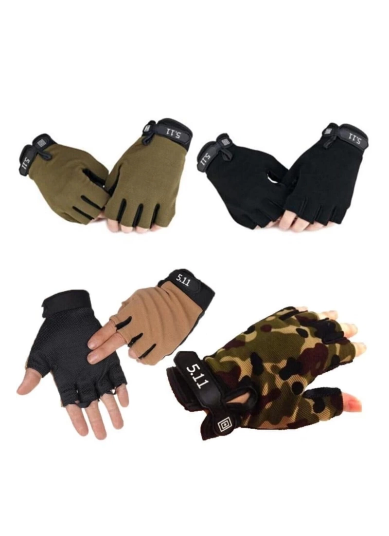 Kısa Taktik Eldiven Haki Yeşil Yarım Parmak Yazlık Asker Polis Dağcı Avcı Airsoft Sporcu Eldiven