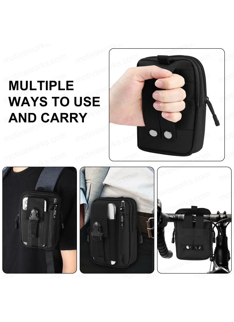 18CM Taktik Modüler Mini Siyah Göğüs Telefon Molle Çantası NO16