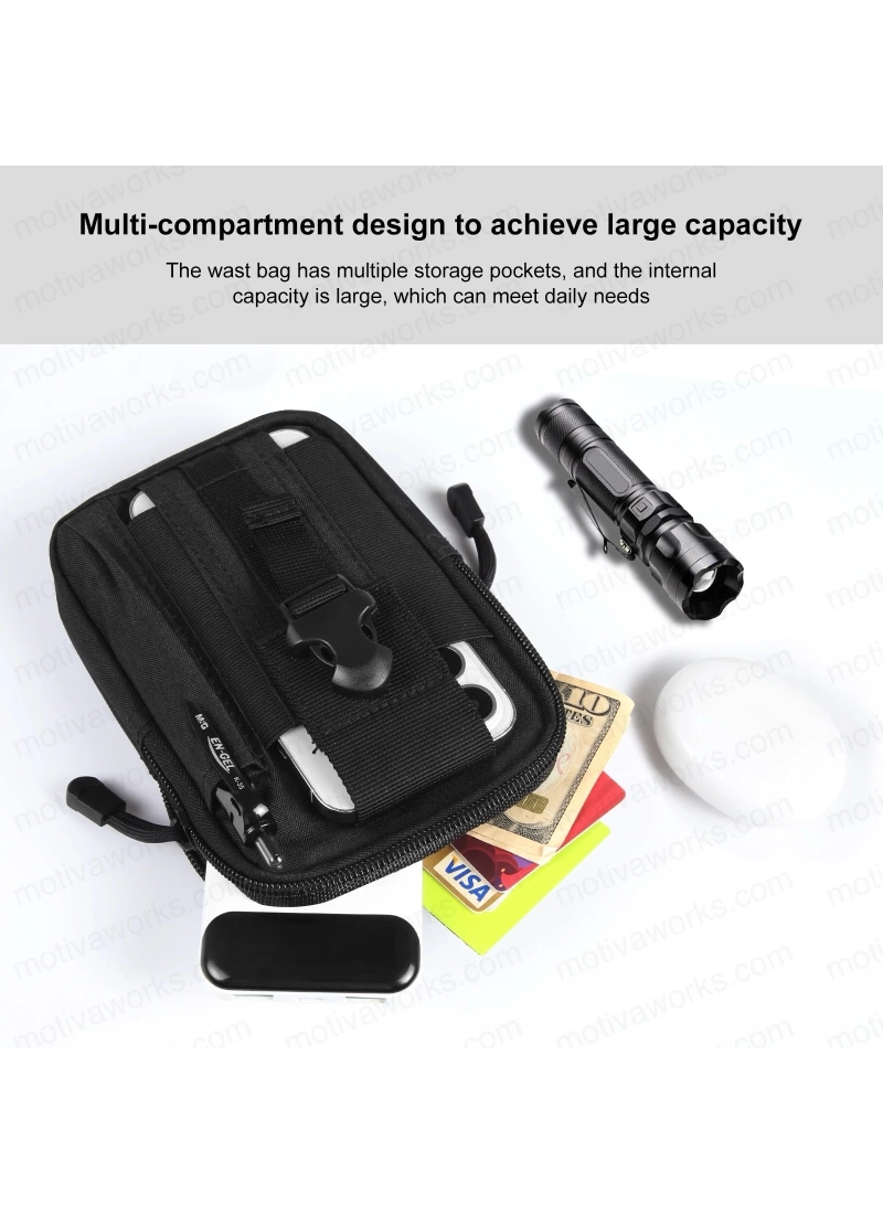 18CM Taktik Modüler Mini Siyah Göğüs Telefon Molle Çantası NO16
