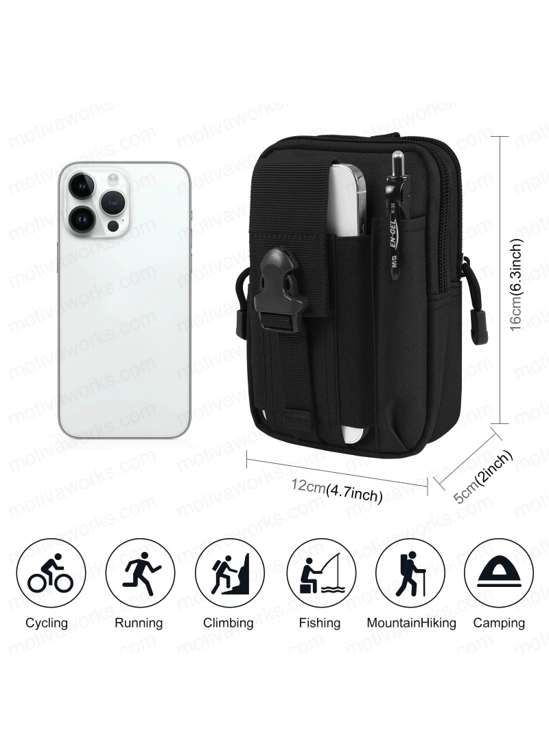 18CM Taktik Modüler Mini Siyah Göğüs Telefon Molle Çantası NO16