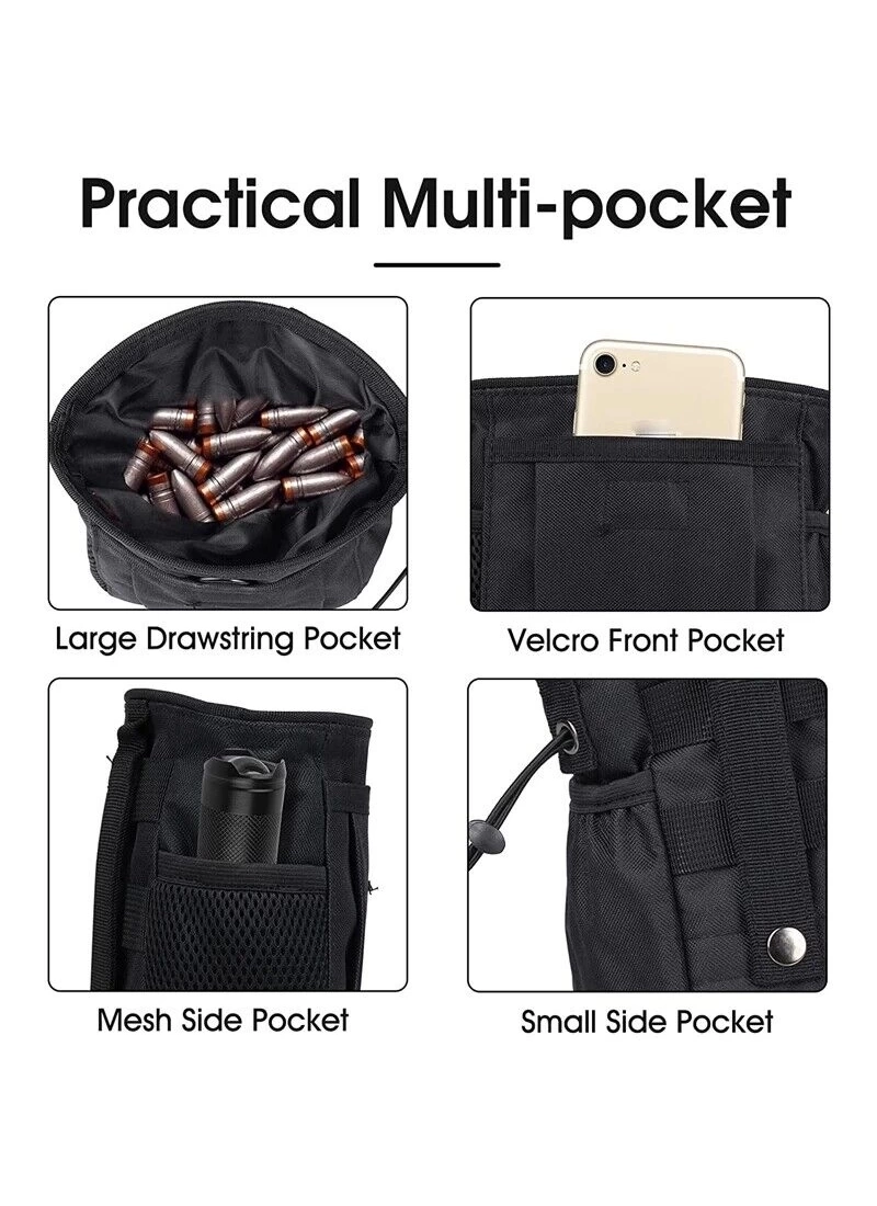 19CM Taktik Molle Askeri Airsoft Avcılık Dağcılık Siyah Çanta Çok Amaçlı Torba