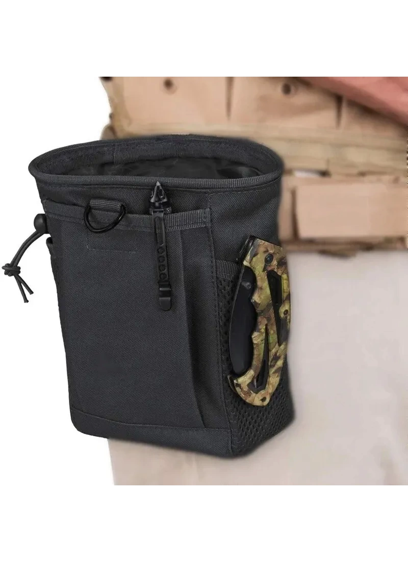 19CM Taktik Molle Askeri Airsoft Avcılık Dağcılık Siyah Çanta Çok Amaçlı Torba