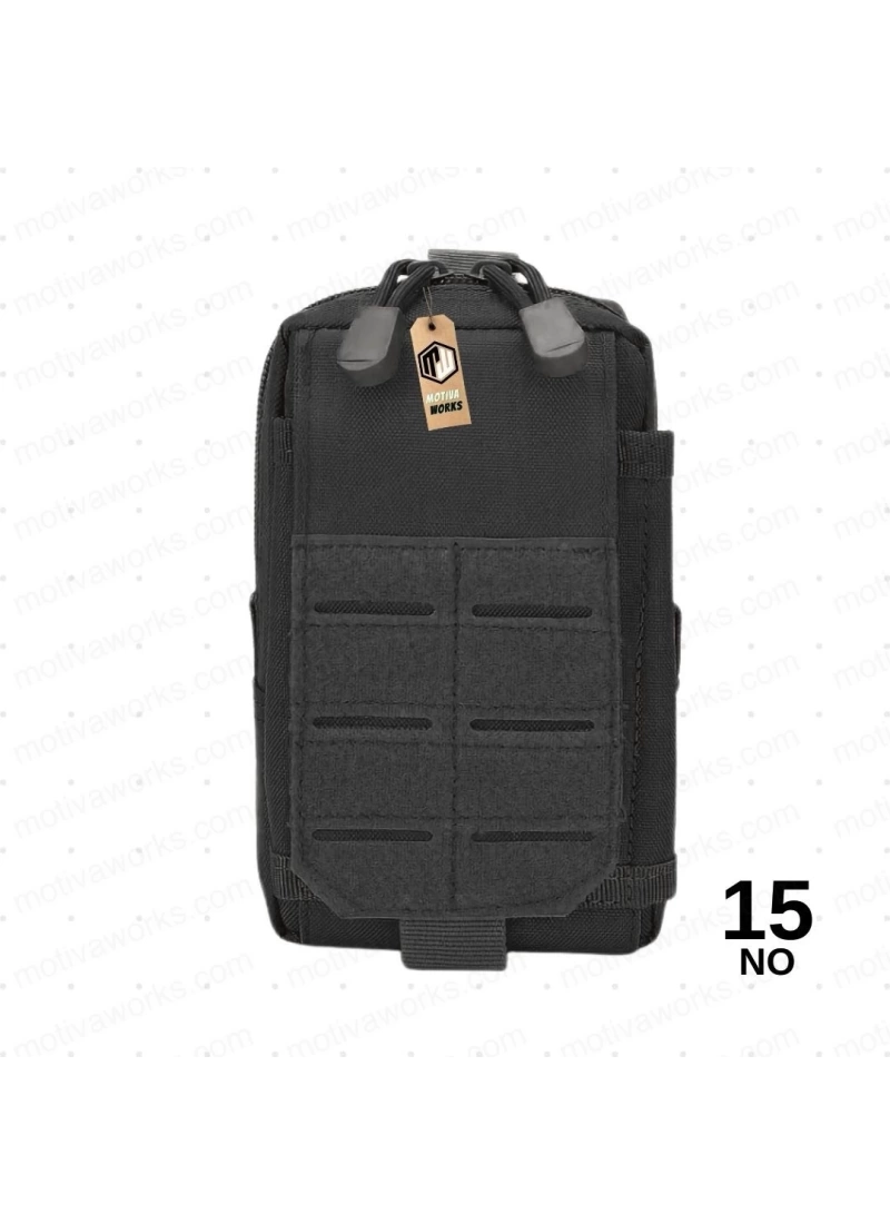 18cm Taktik Outdoor Mini Molle Kemer, Çanta, Gidon Montajlı Çok Amaçlı Çanta Siyah NO15