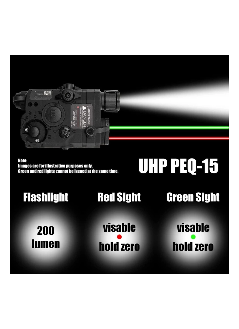 Taktik Peq-15 Pil Kılıfı Kutusu Kırmızı Nişangah Beyaz Led El Feneri Airsoft Paintball