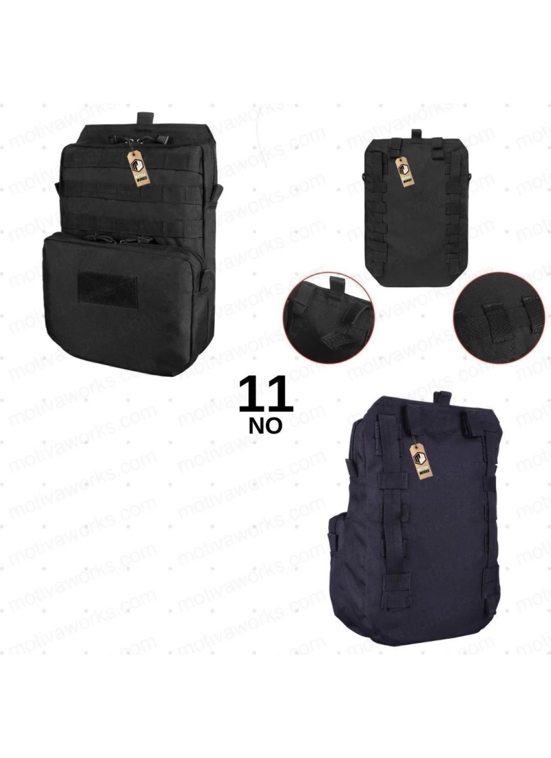38CM Taktik Siyah Molle Yelek Montajlı Çanta NO11