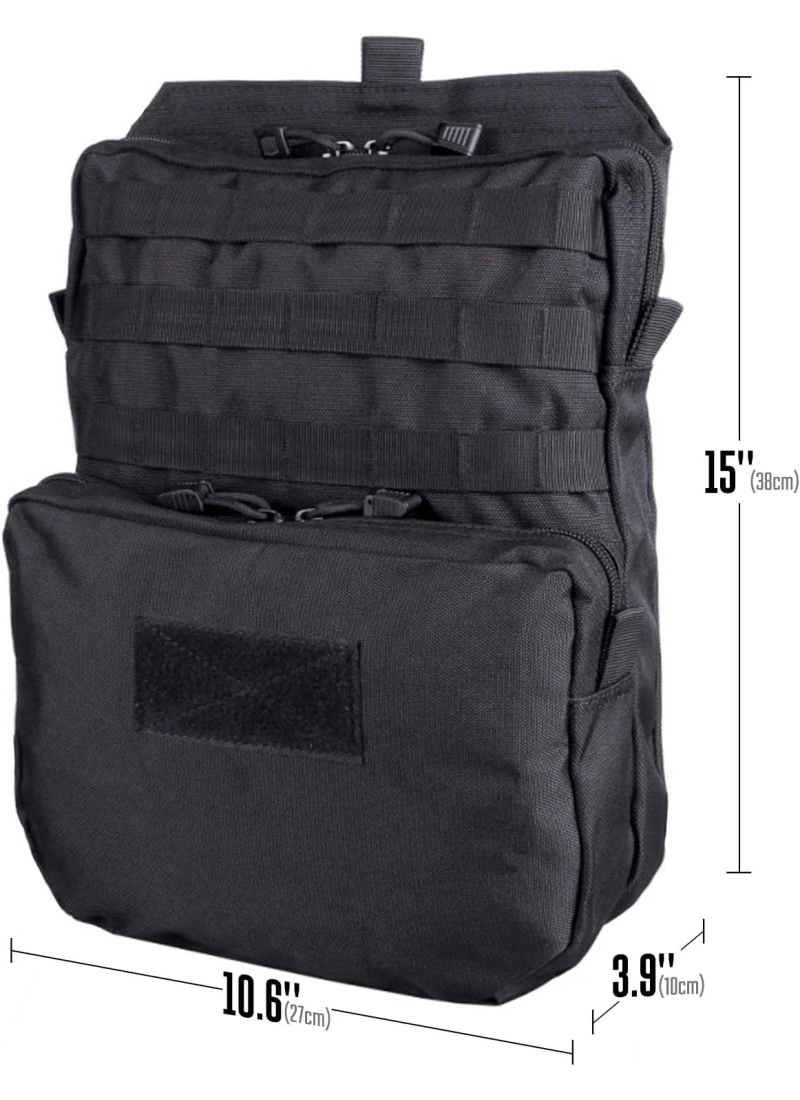 38CM Taktik Siyah Molle Yelek Montajlı Çanta NO11