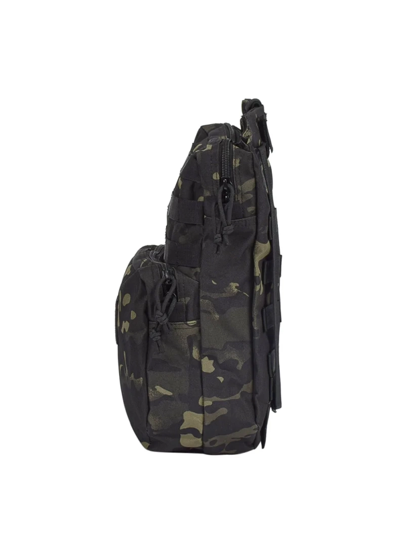 38CM Taktik Siyah Multicam Kamuflaj Molle Yelek Montajlı Çanta