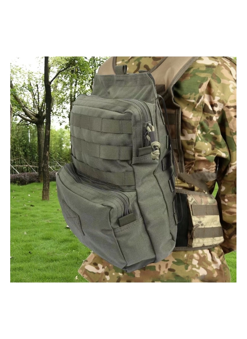 38CM Taktik Haki Yeşil Molle Yelek Montajlı Çanta NO11