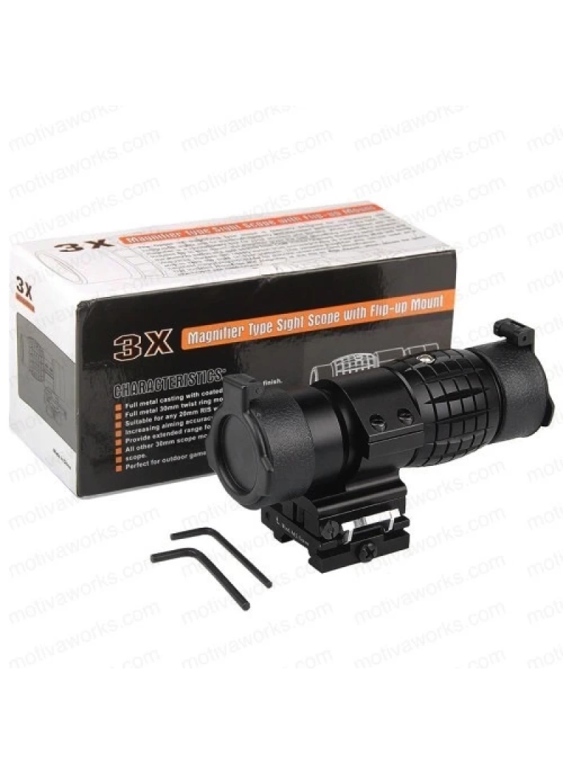 Taktikal 3x Dürbün Yakınlaştırıcı Magnifier Yana Yatan