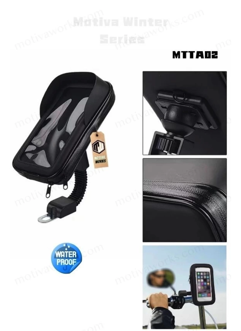 Telefon Tutucu Su Geçirmez Ayna Bağlantılı Güneşlikli XL 6.3 inch Büyük boy Evrensel Model MTTA02