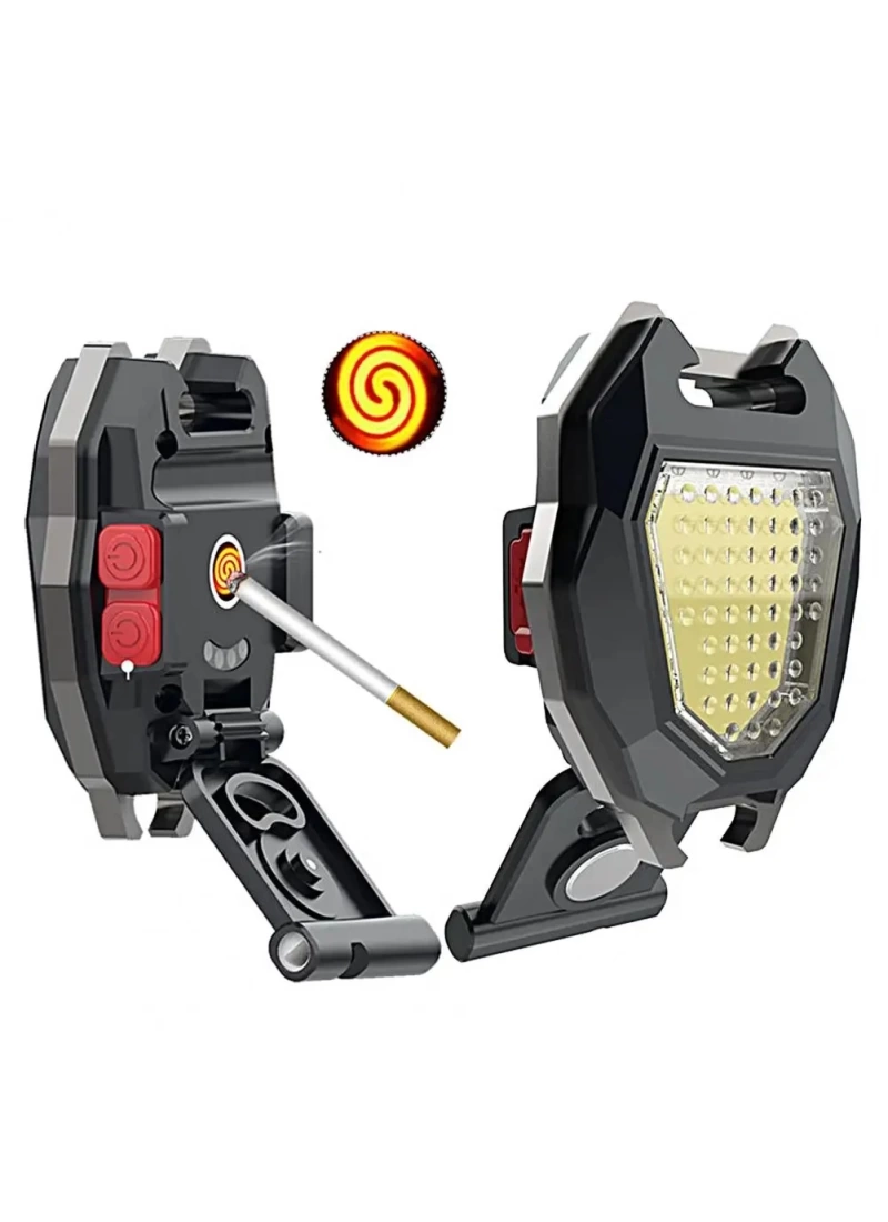 Ultra Güçlü Led Combat 10 Mod Kamp Fener Çakmak Açacak Düdük Bıçak Type-C