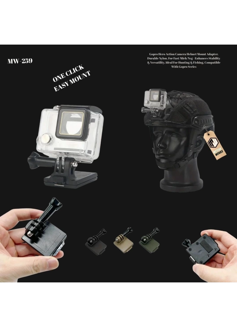 Universal Taktik Kask Kamera GoPro Bağlantı Aparatı Kolay Montajlı MW259