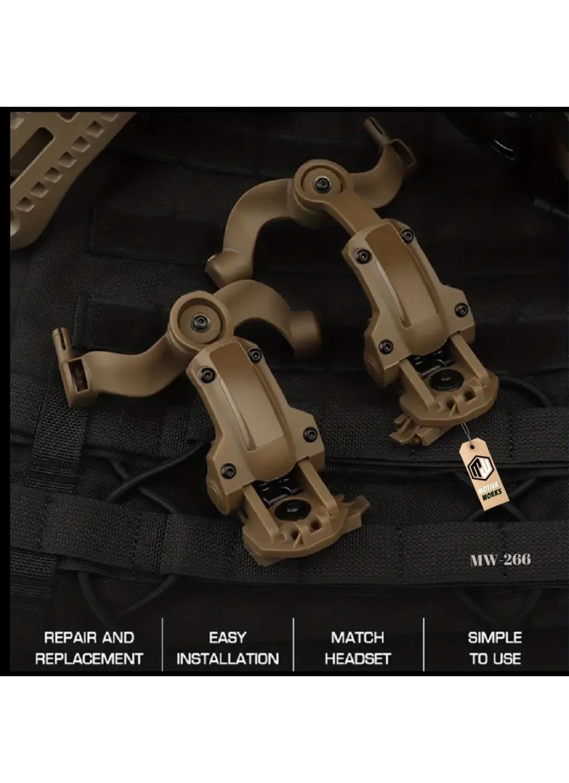 Universal Taktik Kask Kulaklık Bağlantı Kolu Yaylı Kolay Montajlı Siyah MW266
