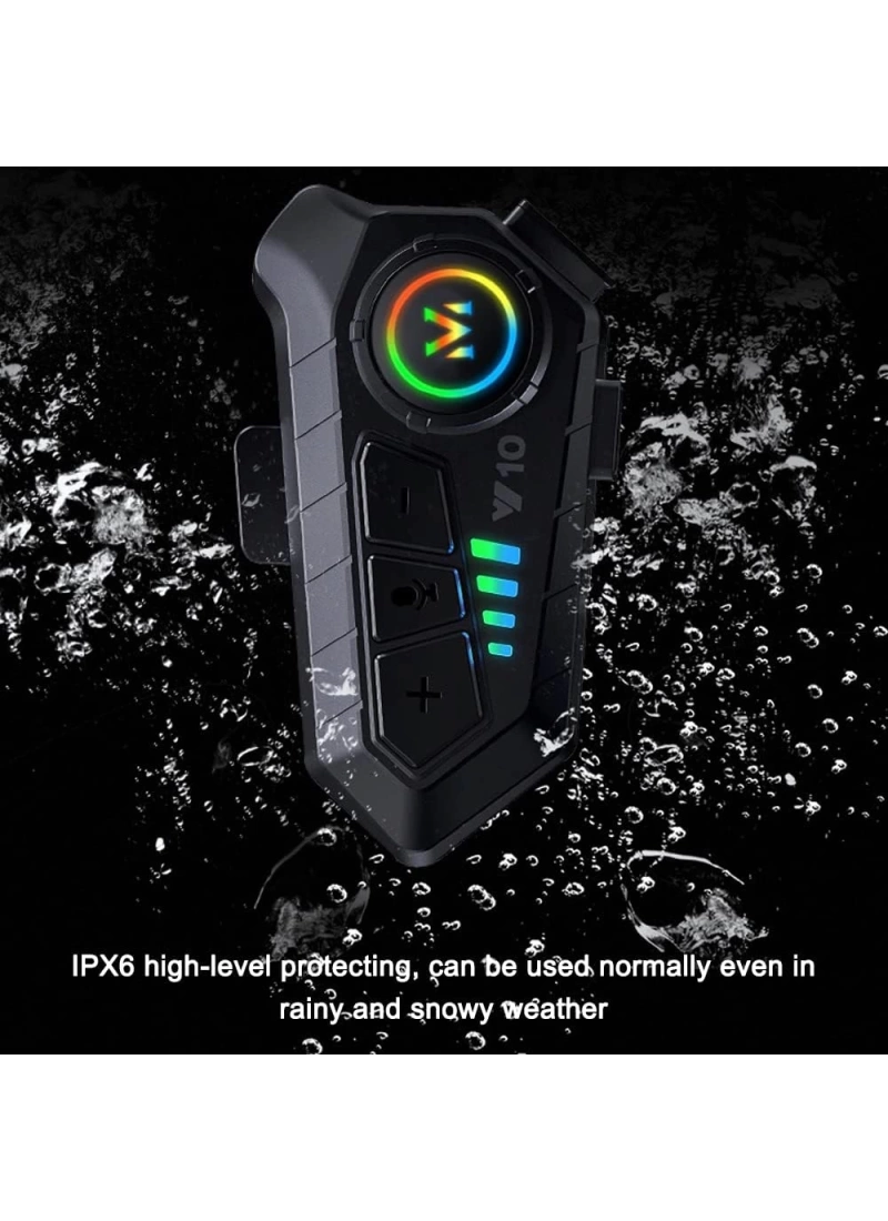 Y10-2X Motosiklet Bluetooth Kask Kulaklık – IPX6 Su Geçirmez, 1000M Interkom, 30 Saat Konuşma Süresi, 2in1 Mikrofon Seti