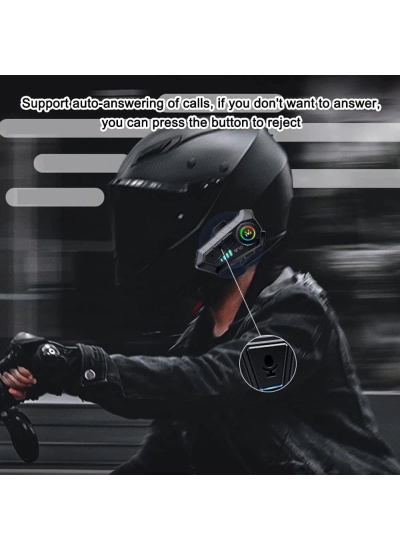 Y10-2X Motosiklet Bluetooth Kask Kulaklık – IPX6 Su Geçirmez, 1000M Interkom, 30 Saat Konuşma Süresi, 2in1 Mikrofon Seti