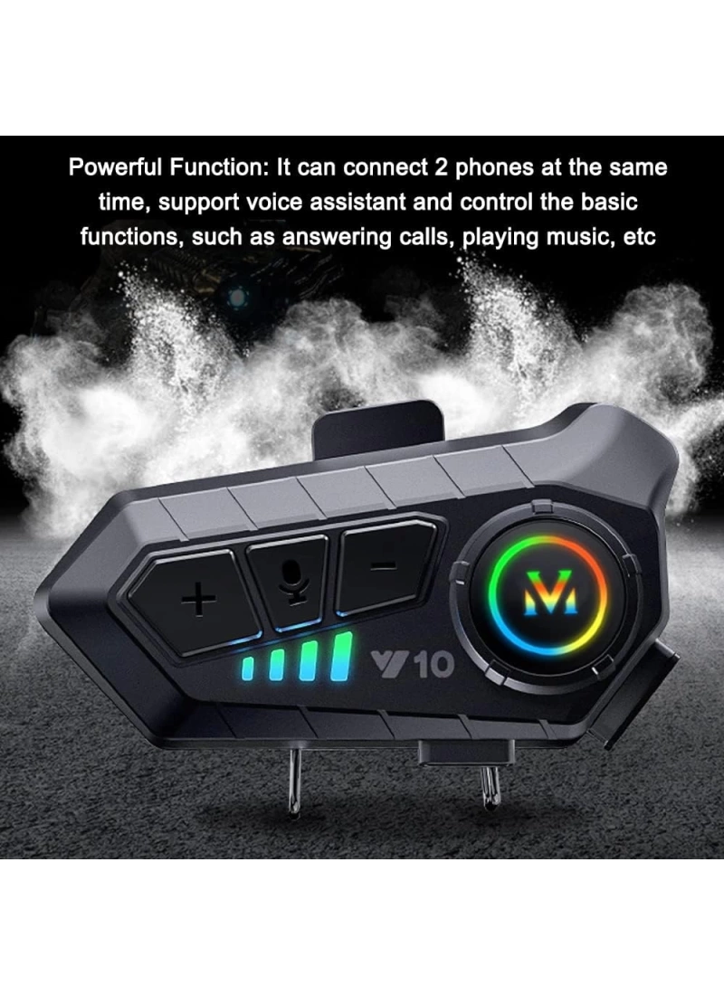 Y10-2X Motosiklet Bluetooth Kask Kulaklık – IPX6 Su Geçirmez, 1000M Interkom, 30 Saat Konuşma Süresi, 2in1 Mikrofon Seti