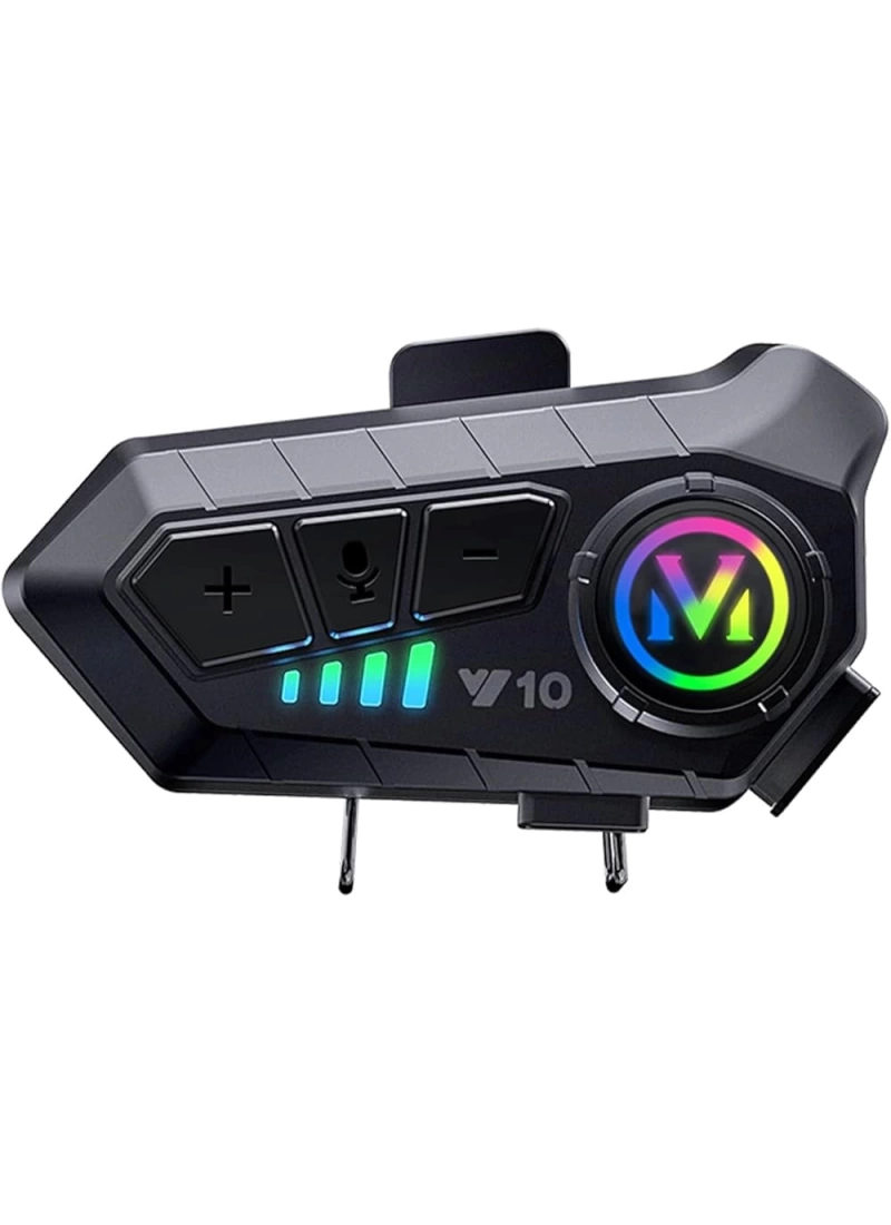 Y10 Motosiklet Bluetooth Kask Kulaklık – IPX6 Su Geçirmez, 1000M, 30 Saat Konuşma Süresi, 2in1 Mikrofon Seti