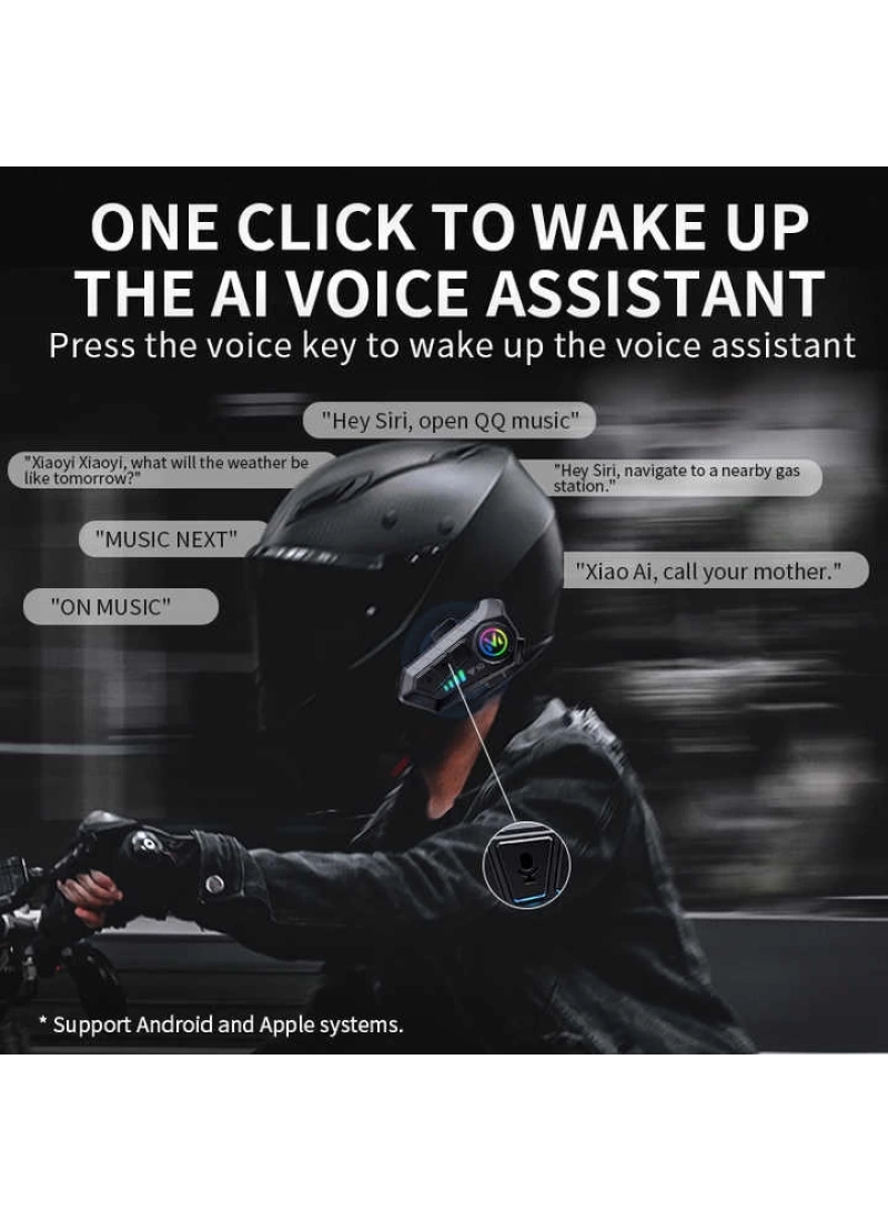 Y10 Motosiklet Bluetooth Kask Kulaklık – IPX6 Su Geçirmez, 1000M, 30 Saat Konuşma Süresi, 2in1 Mikrofon Seti