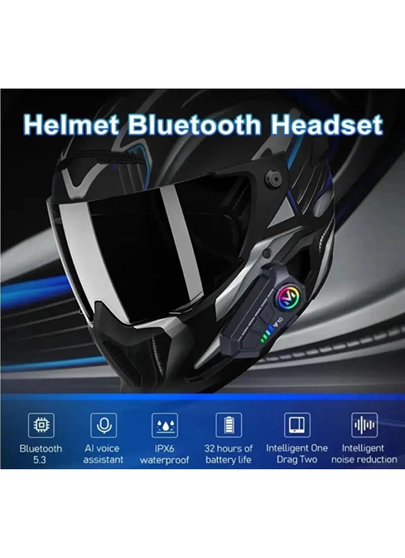 Y10 Motosiklet Bluetooth Kask Kulaklık – IPX6 Su Geçirmez, 1000M, 30 Saat Konuşma Süresi, 2in1 Mikrofon Seti