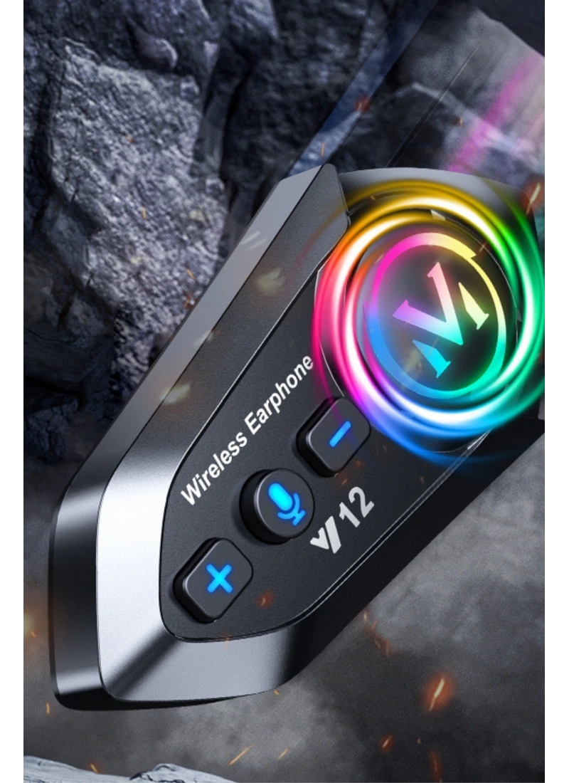 Y12 Motosiklet Kask Kulaklık Bluetooth 5.4 Intercom Ses Asistanlı