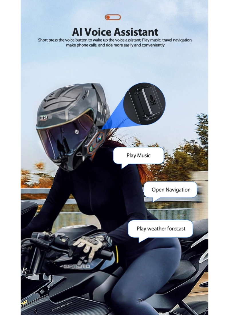 Y20 2X Intercom Motosiklet Kask Kulaklığı – 1000m Bağlantı, NC Gürültü Engelleme, IPX6, BT 5.3 İnterkom