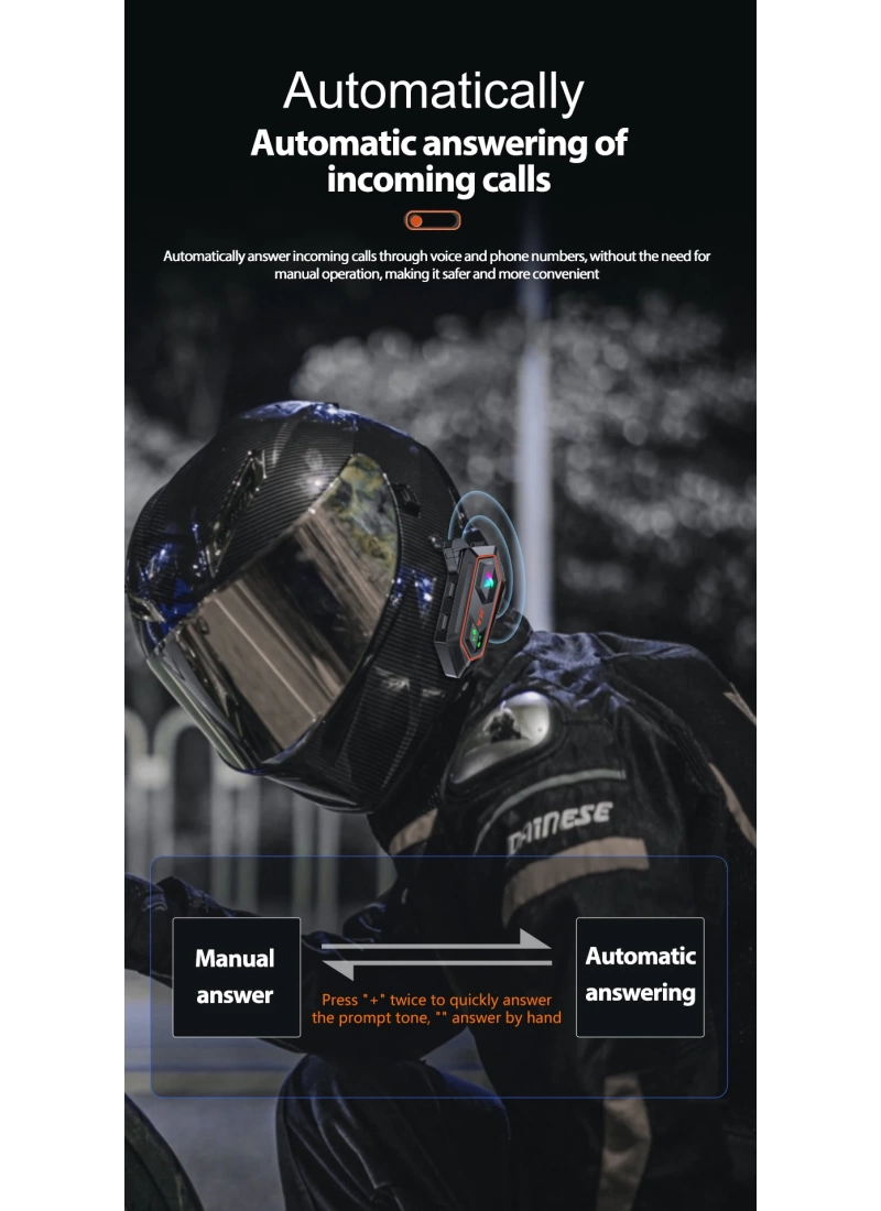 Y20 2X Intercom Motosiklet Kask Kulaklığı – 1000m Bağlantı, NC Gürültü Engelleme, IPX6, BT 5.3 İnterkom
