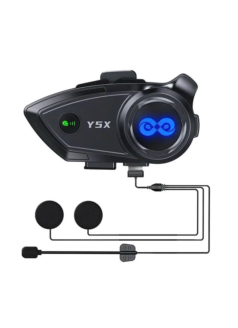 Y5X Motosiklet Kask Bluetooth Kulaklık 4lü Interkom Destekli, IPX6 Su Geçirmez, 1000mAh Batarya