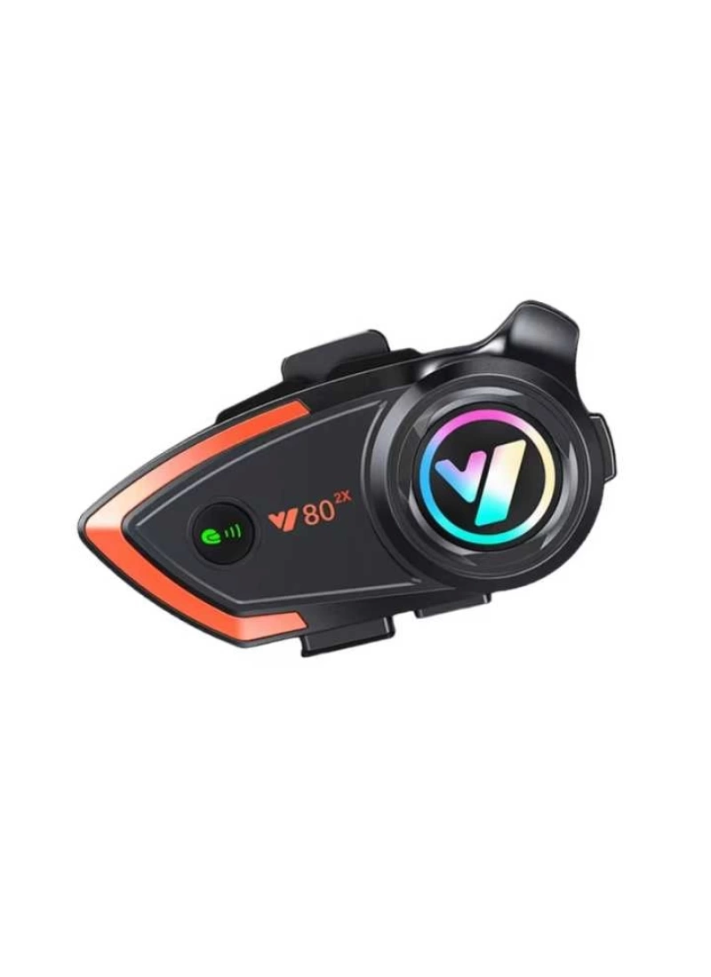 Y80 2X Intercom Motosiklet Kask Kulaklığı 32H 1000mAh 500m Bağlantı, NC Gürültü Engelleme, IP67, BT 5.3 İnterkom
