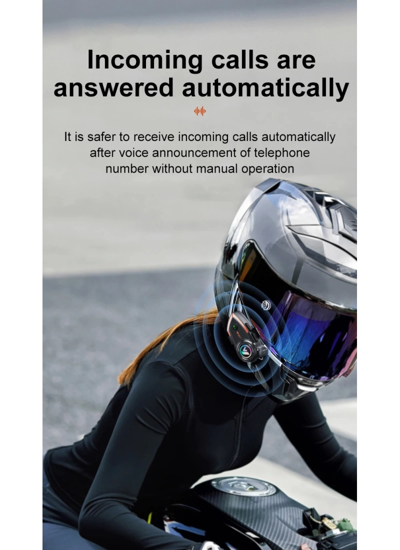 Y80 2X Intercom Motosiklet Kask Kulaklığı 32H 1000mAh 500m Bağlantı, NC Gürültü Engelleme, IP67, BT 5.3 İnterkom