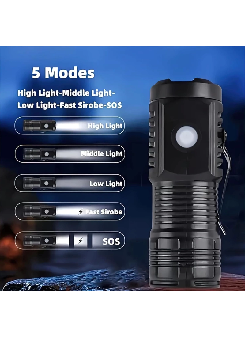 Lighting Clearance New Multifunctional Three-eye Flashlight Strong Light Magnetic Emergency Repair Lights Portable Emergency Lighting Flashlight