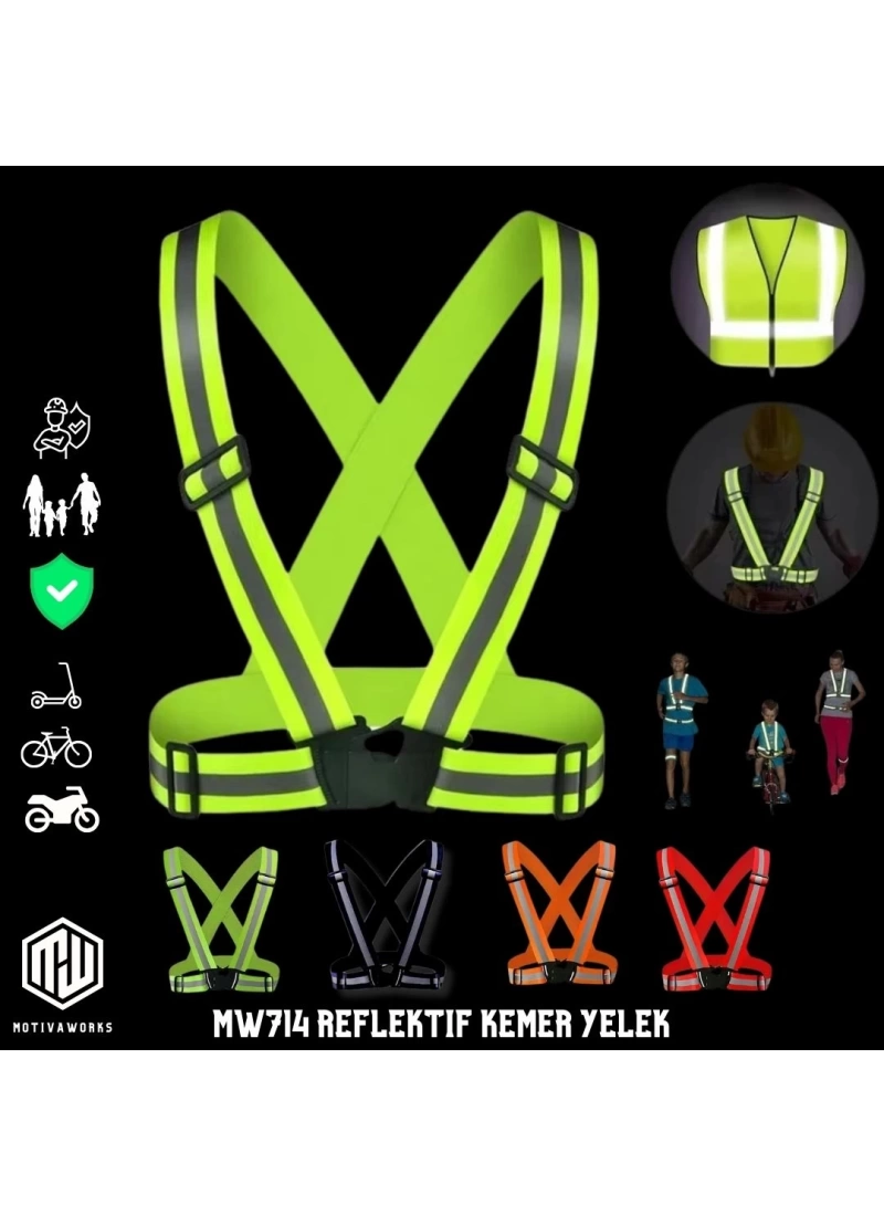 Yüksek Görünüm Reflektif Yelek Sarı Fosforlu Neon Bisiklet, Motosiklet,Scooter Gece İkaz Uyarı Yelek