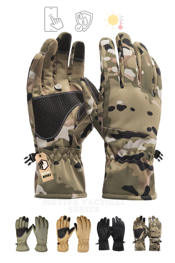 Su Geçirmez Softshell Multicam Motosiklet Taktik Askeri Spor Kışlık Kar Balıkçı Eldiveni