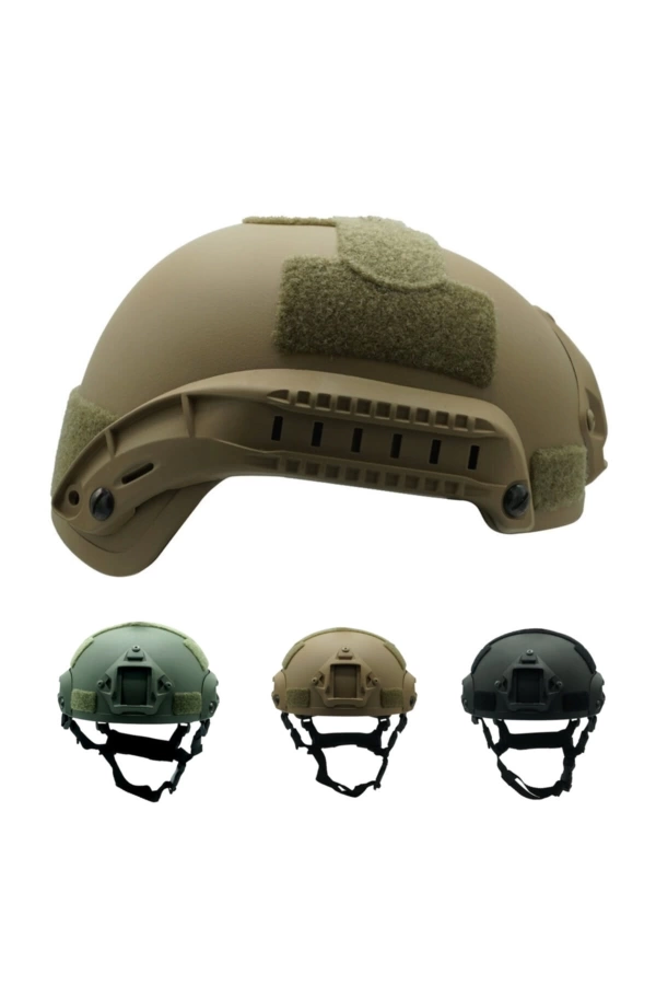 Koruyucu Çöl Sarı Raylı Airsoft Kask Miğfer