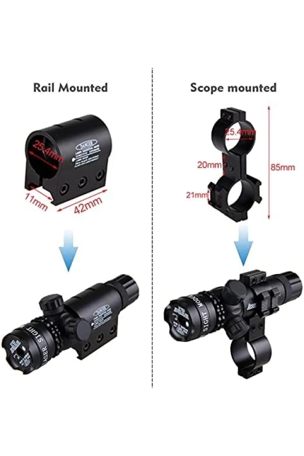 Pinty Hunting Rifle Green Laser Sight Dot Scope Adjustable with Mounts lazer