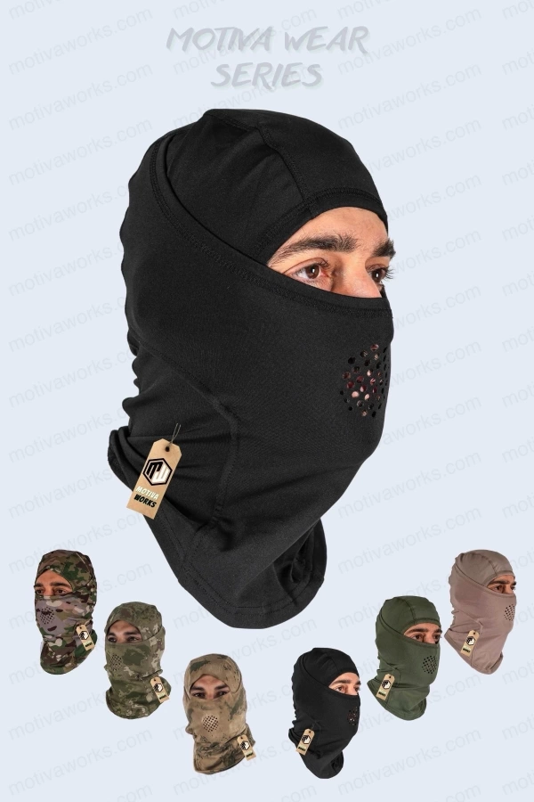 Motosiklet Outdoor Taktik Askeri Boyunluk Maske Balaklava Siyah