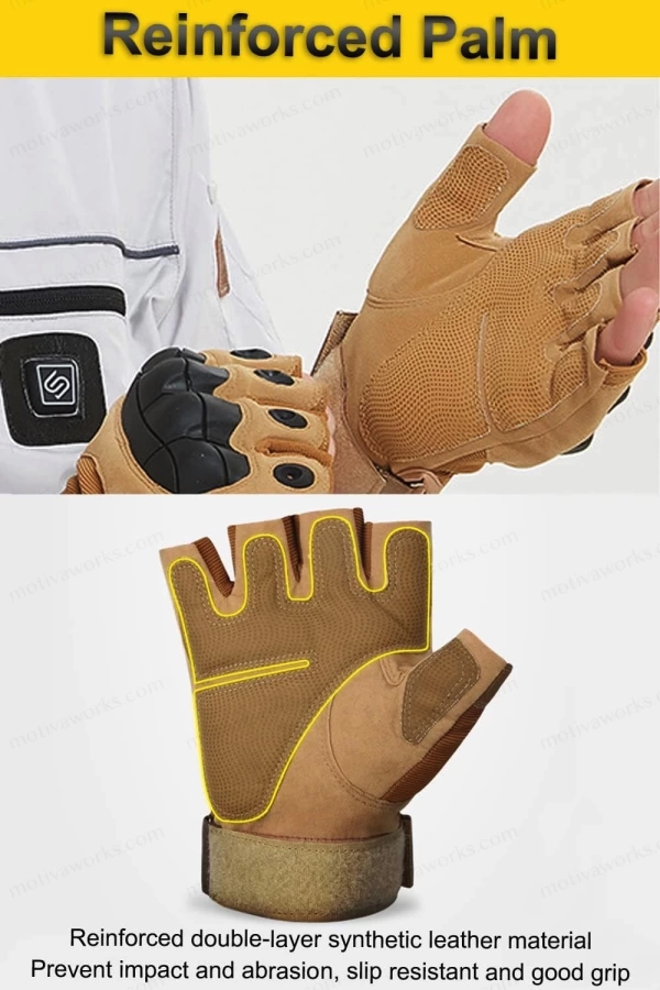 Taktik Combat Desert FlexShield 511 Model Motosiklet Operasyon Outdoor Sport Korumalı Yarım Parmaksız Eldiven