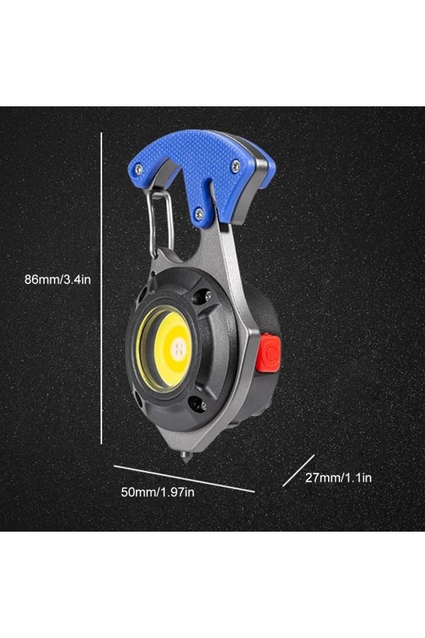 Ultra Güçlü Led Karabina Combat 10 Mod Kamp Fener Düdük Bıçak Type-C Acil Durum Feneri