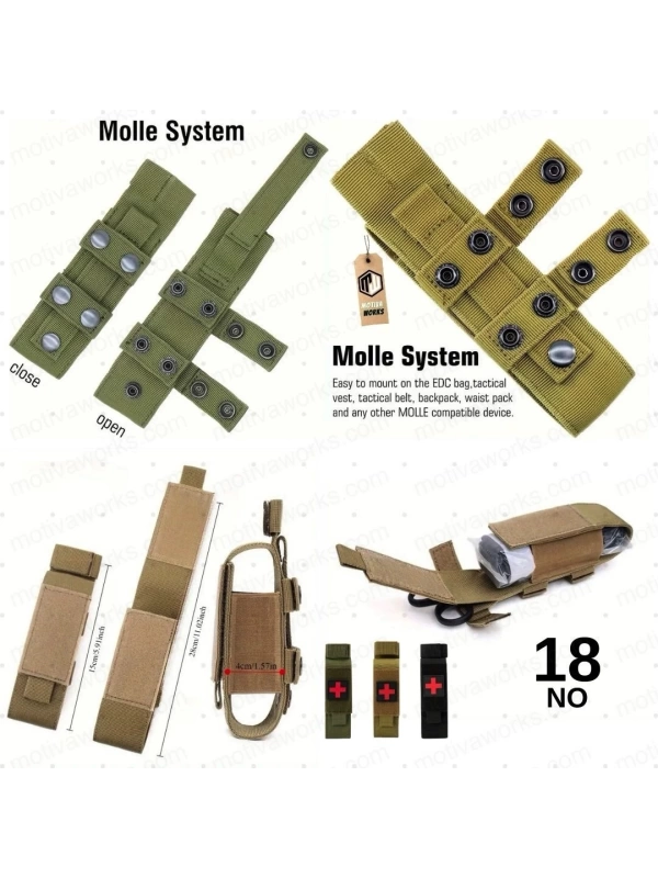 15CM Taktik Medikal Turnike ve Makas Pouch Molle Kemer, Çanta Montajlı Çanta Tan Desert Çöl NO18